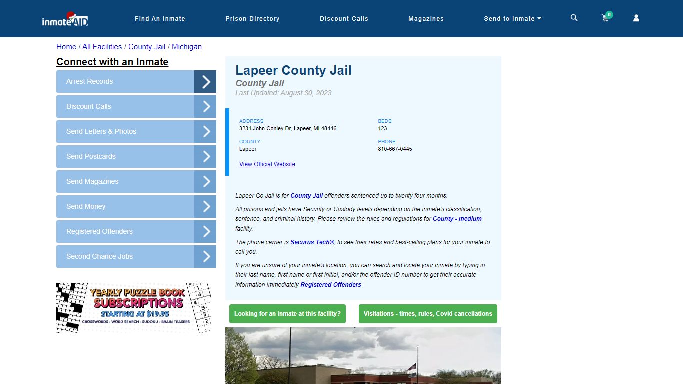 Lapeer County Jail - Inmate Locator - Lapeer, MI